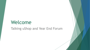 Welcome Talking uShop and Year End Forum