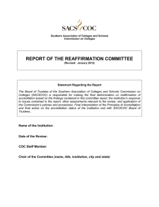 REPORT OF THE REAFFIRMATION COMMITTEE