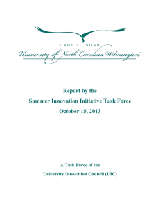 Report by the Summer Innovation Initiative Task Force October 15, 2013