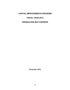 CAPITAL IMPROVEMENTS PROGRAM FISCAL YEAR 2014 VIRGINIA RAILWAY EXPRESS