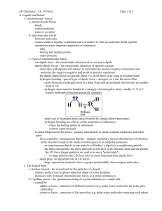 AP Chemistry : Ch. 10 Notes  Page 1 of 5