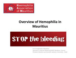 Overview of Hemophilia in  Mauritius