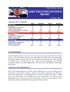 IVE OFFICER’S CHIEF EXECUT REPORT Virginia Railway Express
