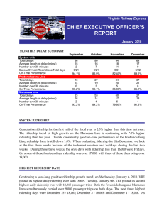 CHIEF EXECUTIVE OFFICER’S REPORT Virginia Railway Express
