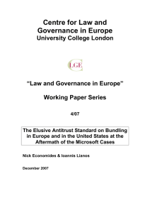 Centre for Law and Governance in Europe University College London