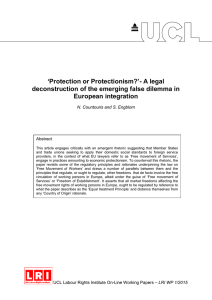 ‘Protection or Protectionism?’- A legal European integration