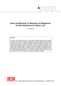 ‘Uses and Misuses of ‘Mutuality of Obligations’ ’