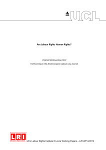 Are Labour Rights Human Rights? European Labour Law Journal LRI WP X/2012