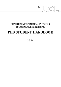PhD	STUDENT	HANDBOOK  2014 DEPARTMENT	OF	MEDICAL	PHYSICS	&amp;