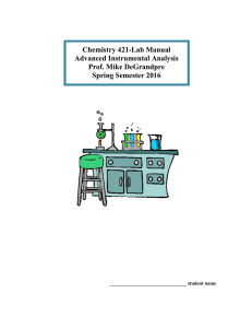 Chemistry 421-Lab Manual Advanced Instrumental Analysis Prof. Mike DeGrandpre