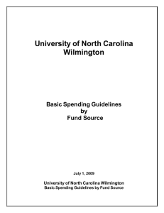 University of North Carolina Wilmington Basic Spending Guidelines by