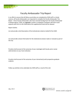 Faculty Ambassador Trip Report