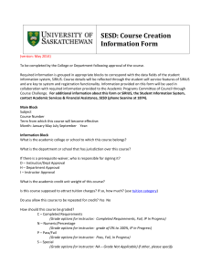 SESD: Course Creation Information Form