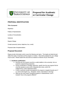 Proposal for Academic or Curricular Change  PROPOSAL IDENTIFICATION
