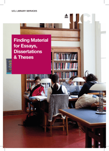 Finding Material for Essays, Dissertations &amp; Theses