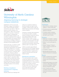 University of North Carolina Wilmington Aligning learning to strategic campus initiatives