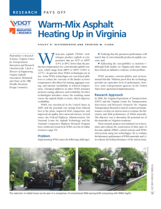 W Warm-Mix Asphalt Heating Up in Virginia