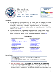 Homeland Security Daily Open Source Infrastructure Report for 27 April 2009