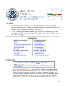 Homeland Security Daily Open Source Infrastructure Report for 22 April 2009