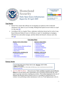 Homeland Security Daily Open Source Infrastructure Report for 20 April 2009