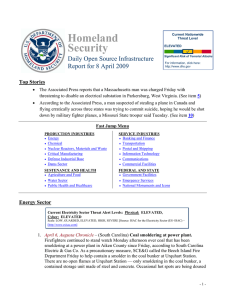 Homeland Security Daily Open Source Infrastructure Report for 8 April 2009