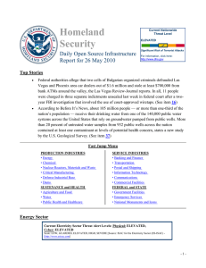 Homeland Security  Daily Open Source Infrastructure