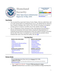 Homeland Security  Daily Open Source Infrastructure