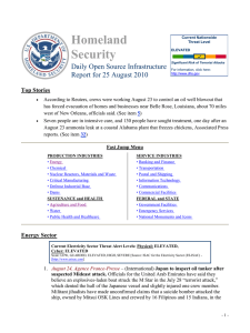 Homeland Security Daily Open Source Infrastructure Report for 25 August 2010