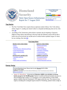 Homeland Security Daily Open Source Infrastructure Report for 17 August 2010