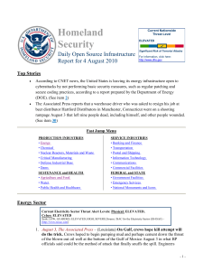 Homeland Security Daily Open Source Infrastructure Report for 4 August 2010