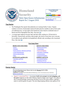 Homeland Security Daily Open Source Infrastructure