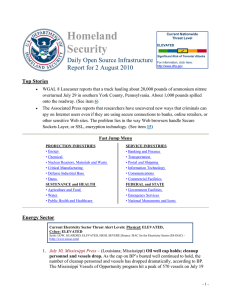 Homeland Security Daily Open Source Infrastructure Report for 2 August 2010