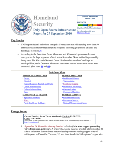 Homeland Security Daily Open Source Infrastructure Report for 27 September 2010