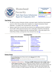 Homeland Security Daily Open Source Infrastructure Report for 9 September 2010