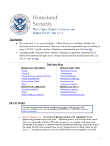 Homeland Security Daily Open Source Infrastructure Report for 29 June 2011