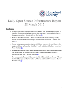Daily Open Source Infrastructure Report 28 March 2012 T op Stories