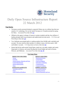 Daily Open Source Infrastructure Report 22 March 2012 Top Stories