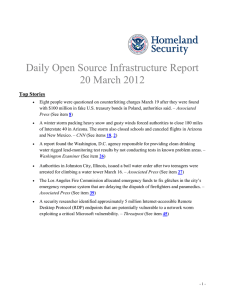 Daily Open Source Infrastructure Report  20 March 2012 Top Stories