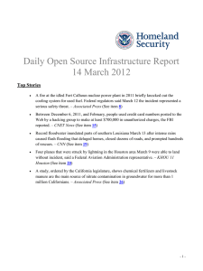 Daily Open Source Infrastructure Report 14 March 2012 T op Stories