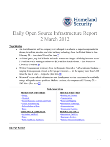 Daily Open Source Infrastructure Report 2 March 2012 Top Stories