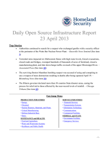 Daily Open Source Infrastructure Report 23 April 2013 Top Stories