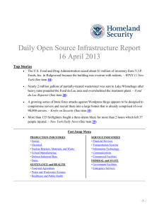 Daily Open Source Infrastructure Report 16 April 2013 Top Stories