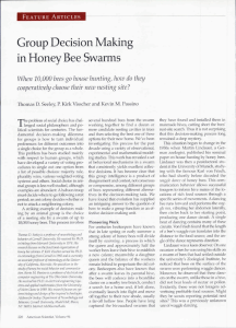 Group Decision Making in Honey Bee Swarms T