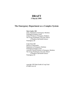 DRAFT The Emergency Department as a Complex System 3 March 1999