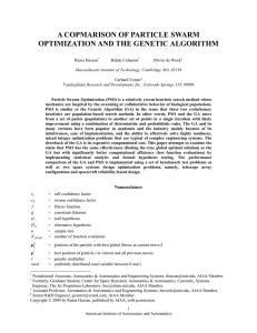 A COPMARISON OF PARTICLE SWARM OPTIMIZATION AND THE GENETIC ALGORITHM