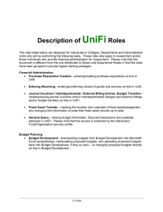 UniFi Description of Roles