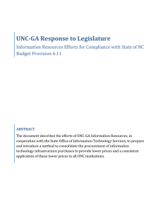 UNC-GA Response to Legislature Budget Provision 6.11