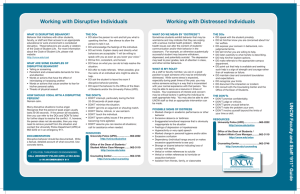 WHAT IS DISRUPTIVE BEHAVIOR? THE DOs WHAT DO WE MEAN BY “DISTRESS”?