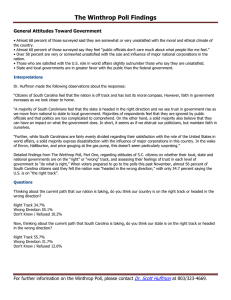 The Winthrop Poll Findings General Attitudes Toward Government  