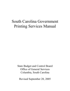 South Carolina Government Printing Services Manual